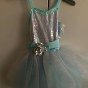 Blue/silver child ballet costume